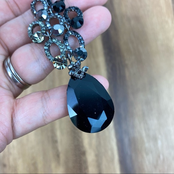 Dangling Rhinestone Statement Earrings - Picture 3 of 5